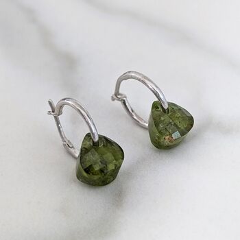 Peridot Teardrop August Birthstone Earrings, Silver, 3 of 5