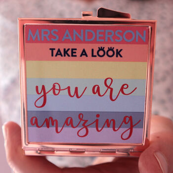 Personalised Compact Mirror Teacher Gift, 2 of 5