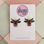 Cow Glitter Resin Earrings / Farm Animal Gift / Cute Statement Jewellery / Country Girl Accessories, thumbnail 1 of 5