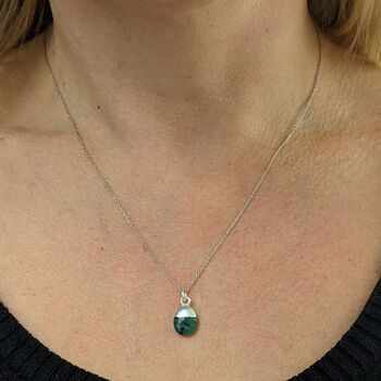 May Birthstone Necklace, Emerald, Silver Plated, 4 of 8