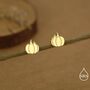 Pumpkin Internally Threaded Flat Back Earrings In Sterling Silver, thumbnail 3 of 11
