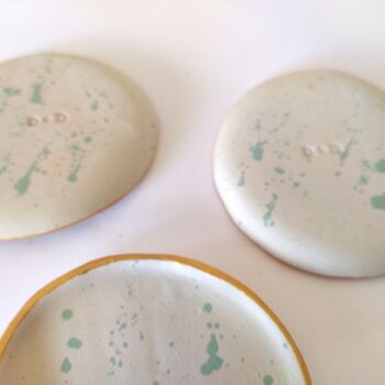 Handmade Green Paint Splatter Ring Dish, 5 of 10