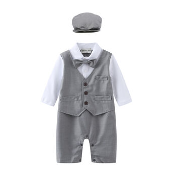 Baby Boy's All In One Outfit With Waistcoat Set, 2 of 5