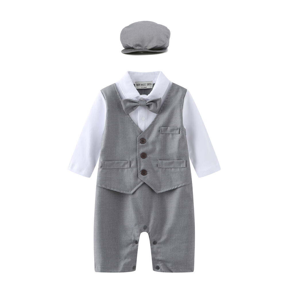 Baby Boy's All In One Outfit With Waistcoat Set By baby magic dress ...