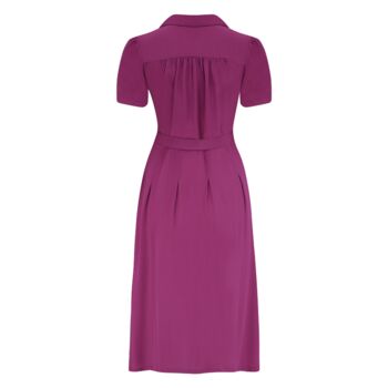 Peggy Dress In Mulberry 1940s Vintage Style, 2 of 3