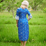 Rosella Dress In Blue Poppies, thumbnail 2 of 7