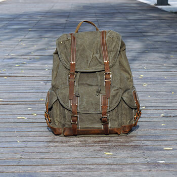 Waxed Canvas Backpack, 2 of 12