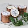 Rose Gold Personalised Scented Wedding Candles, thumbnail 4 of 4