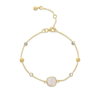 Iseo Pink Chalcedony And Gold Plated Bracelet, 3 of 4