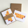 Pack Of Eight Colourful Retro Thank You Greeting Cards, thumbnail 2 of 9