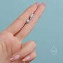 Cz Saturn Planet Stud Earrings In Sterling Silver, thumbnail 5 of 11
