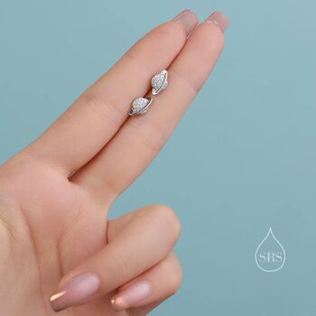 Cz Saturn Planet Stud Earrings In Sterling Silver, 5 of 11