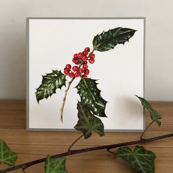 Seasonal Winter Berries Botanical Art Cards Set Of Four, 5 of 5