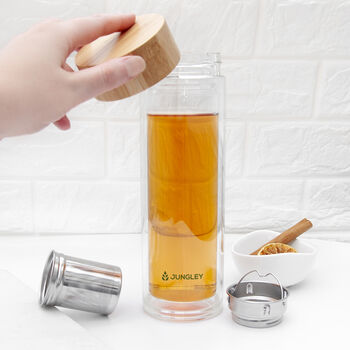 Glass Tea Infuser Tumbler With Bamboo Lid, 3 of 6