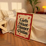 Girls Want Dinner Parties Kitchen Wall Art Print, thumbnail 9 of 9