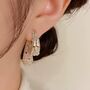 Monaco D’or Gold Pear Baguette Pavé Infinity Drop Earrings, thumbnail 1 of 3