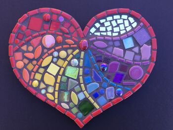 Rainbow Heart Mosaic Craft Kit, 2 of 2