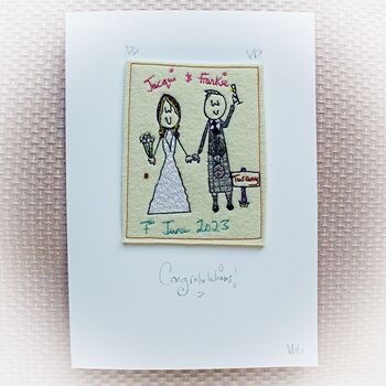 Scottish Kilt Personalised Wedding Card, Embroidered, 5 of 5