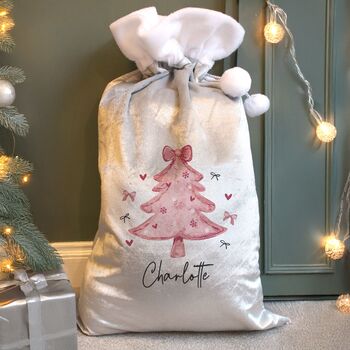 Personalised Pink Christmas Tree Sack, 2 of 2