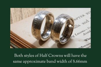 British Half Crown Sterling Silver Coin Ring, 6 of 12