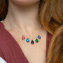 Semi Precious Teardrop Birthstone Family Necklace, thumbnail 1 of 10