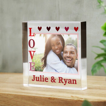 Personalised Love Photo Upload Crystal Block, 3 of 5