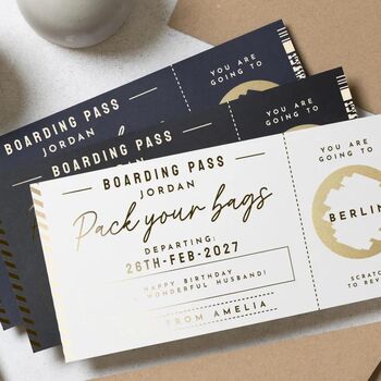 Personalised Boarding Pass Scratch Reveal Gift Voucher, 3 of 9