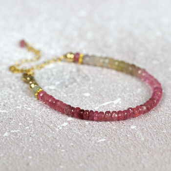 Pink And Green Sapphire Bracelet, 8 of 12