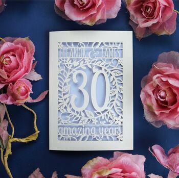Personalised Papercut Flower Anniversary Card, 7 of 12