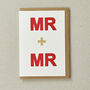 Mr Plus Mr Greeting Card With Gold Foil Cross, thumbnail 1 of 3