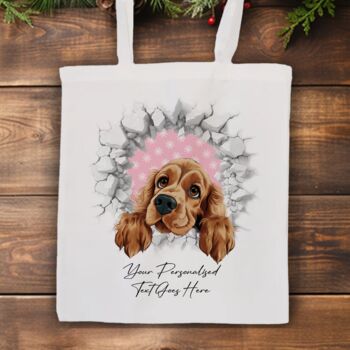 Personalised Christmas Cocker Spaniel Break Through, 7 of 10