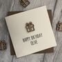 Happy Birthday Wooden Present Card, thumbnail 1 of 2