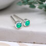 Mini Sterling Silver Green Opal Stud Earrings, thumbnail 1 of 7