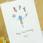 Personalised Handmade Button Gardener Birthday Card, thumbnail 3 of 6