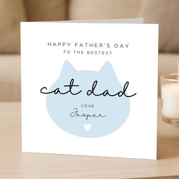 Personalised Cat Dad Father's Day Card, 2 of 8
