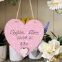 Personalised New Baby Girl Wooden Heart, thumbnail 3 of 5