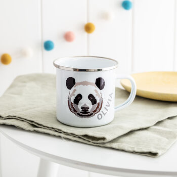 Personalised Children's Grizzly Bear Face Enamel Mug, 3 of 7
