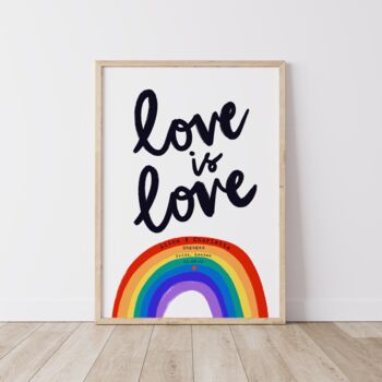 Personalised Love Is Love Valentine's Day Art Print, 4 of 5