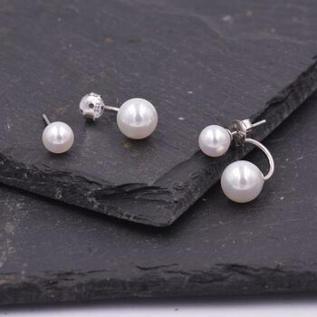 Stud Earrings Ear Jackets With Simulated Pearls, 2 of 12