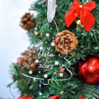 Personalised Acrylic Christmas Tree Decoration, 3 of 4
