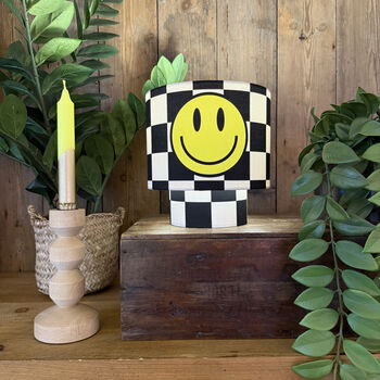 Smiley Face Check Rechargeable Glow Lamp In Liquorice, 2 of 6