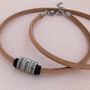 Mens Leather Necklace With Name Beads, thumbnail 2 of 12