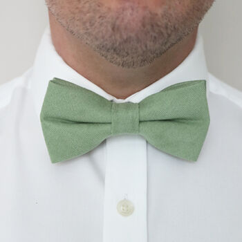 Wedding Handmade 100% Brushed Cotton Tie In Sage Green | Groomsmen Ties, 6 of 9