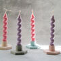 Bespoke Spiral Soy Wax Dinner Candles, thumbnail 1 of 8