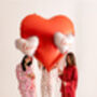 Pale Pink Love Ruffled Edge Heart Foil Balloon, thumbnail 3 of 3