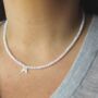 Mother Of Pearl And Natural Moonstone Initial Necklace, thumbnail 3 of 3