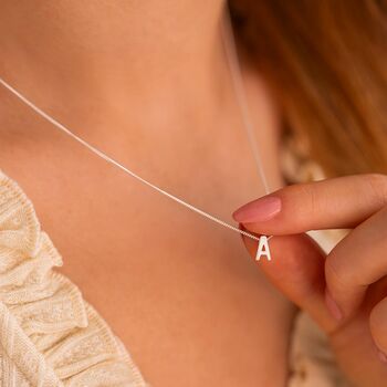 Sterling Silver Letter Charm Personalised Necklace, 2 of 6