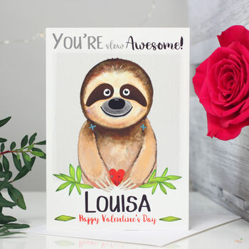 Personalised 'You're Awesome' Sloth Card, 4 of 8