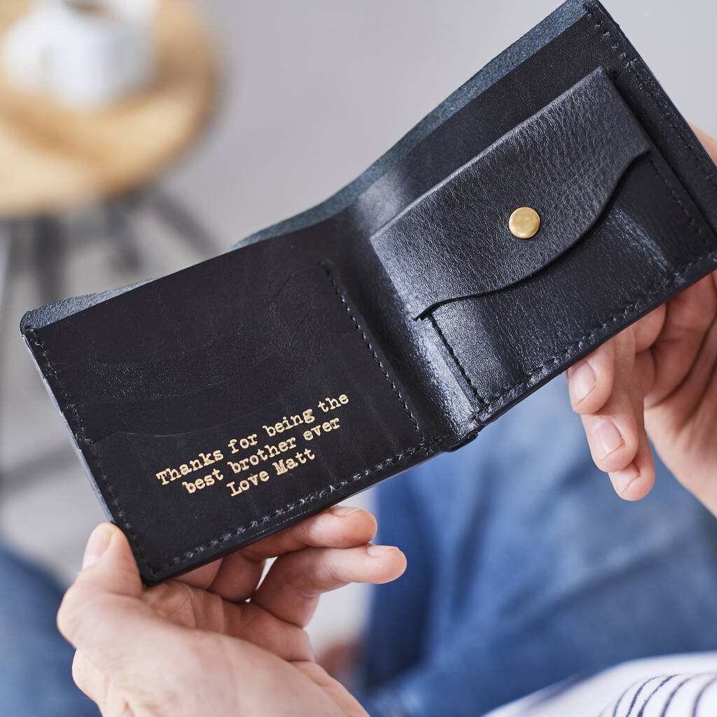 Personalised Leather Wallet With Large Initials By Vida Vida