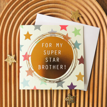 Gold Foiled Super Star Brother Card, 3 of 5